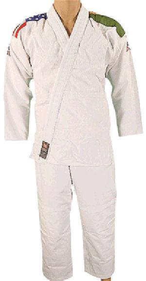 Single Weave BJJ Uniform with USA and Brazil Flags